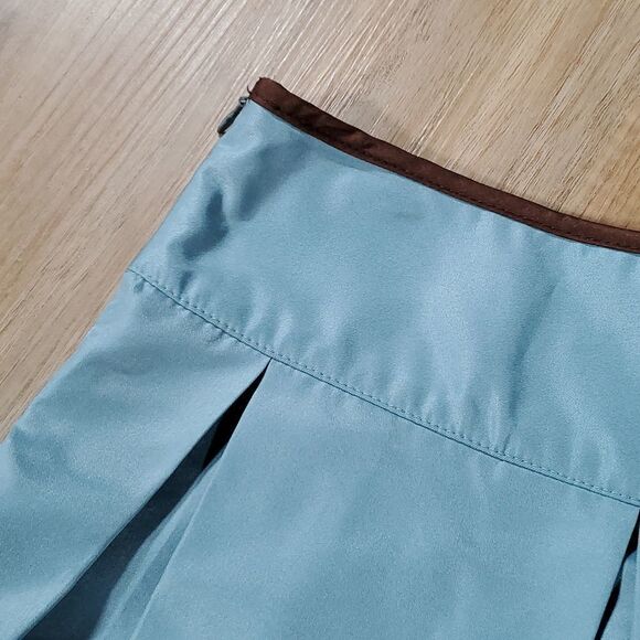 🔺️Anthropologie Ladakh Blue & Brown Embroidered Skirt Size 10 - Picture 3 of 8